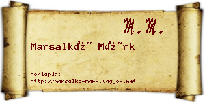 Marsalkó Márk névjegykártya