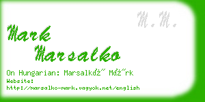 mark marsalko business card